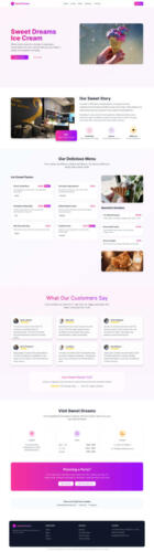 Ice Cream Shop Landing Page Desktop