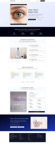 Optometrist Center Landing Page Desktop