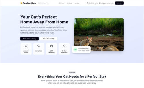 PurrfectCare Landing Page Desktop Hero