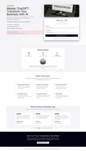 Webinar Registration Landing Page Desktop