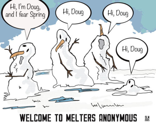 Cartoon snowman therapy, Welcome to Melters Anonymous.