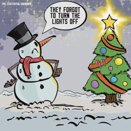 They forgot to turn the lights off.